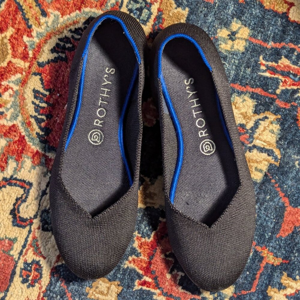 Rothy's Round Toe Flat in Black, sz women's 9